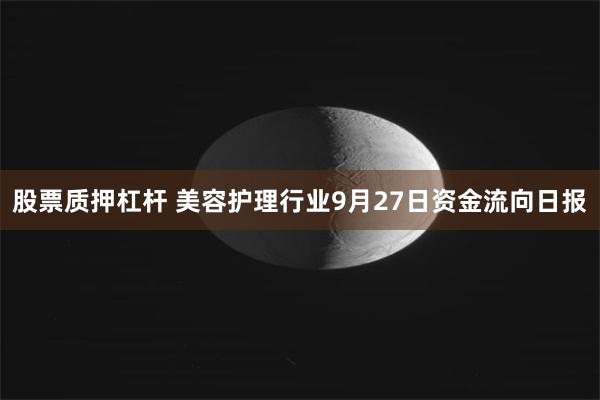 股票质押杠杆 美容护理行业9月27日资金流向日报