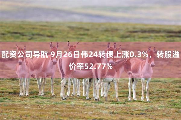 配资公司导航 9月26日伟24转债上涨0.3%，转股溢价率52.77%