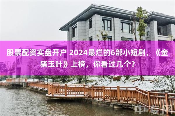 股票配资实盘开户 2024最烂的6部小短剧，《金猪玉叶》上榜，你看过几个？