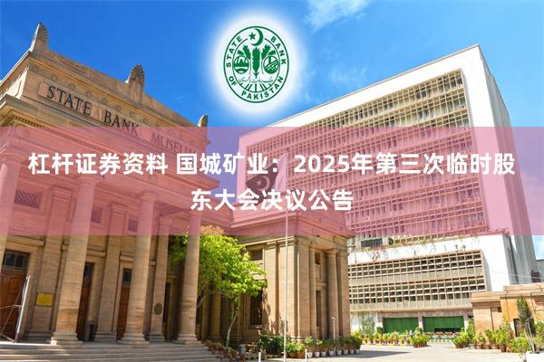 杠杆证券资料 国城矿业：2025年第三次临时股东大会决议公告